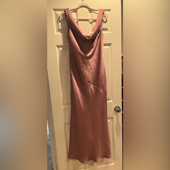 Azazie Vintage Mauve Stretch Satin Rylina Dress - Picture 3 of 7